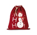 Sac coton à cordon motif bonhomme de neige (KI0745)