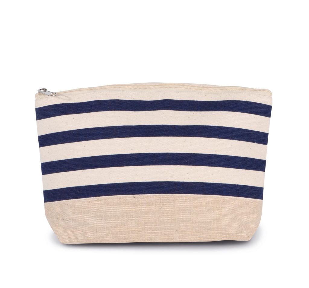 [KI0752-Natural / navy-One size] Pochette accessoires imprimé marin (KI0752)