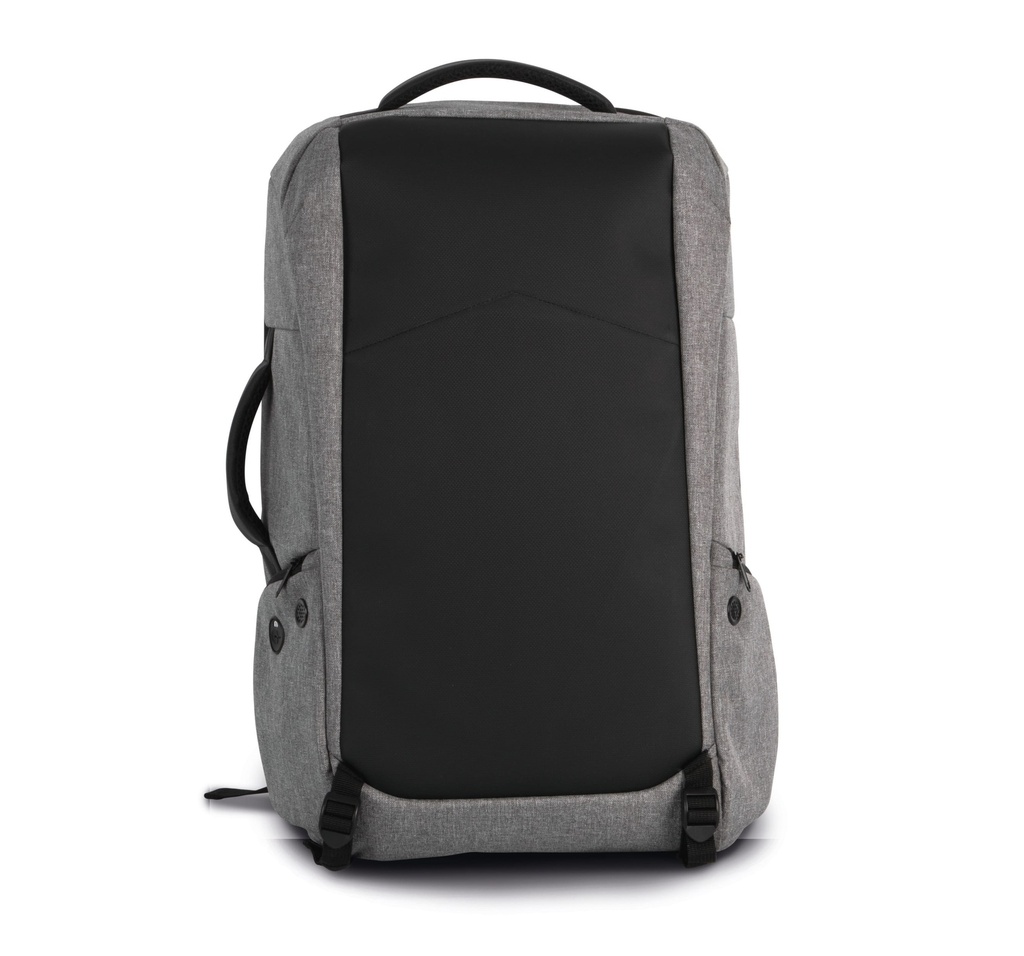 [KI0931-Graphite grey heather / black-One size] Sac à dos antivol en polyester (KI0931)