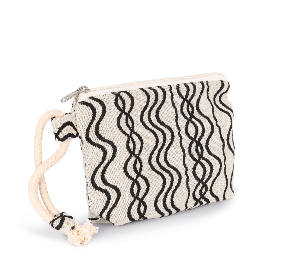Pochette zippée recyclée - Motif vague (KI5704)