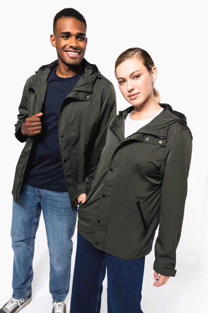 [KNS600-Black-S] Veste écoresponsable à capuche unisexe (KNS600) (Black, S)