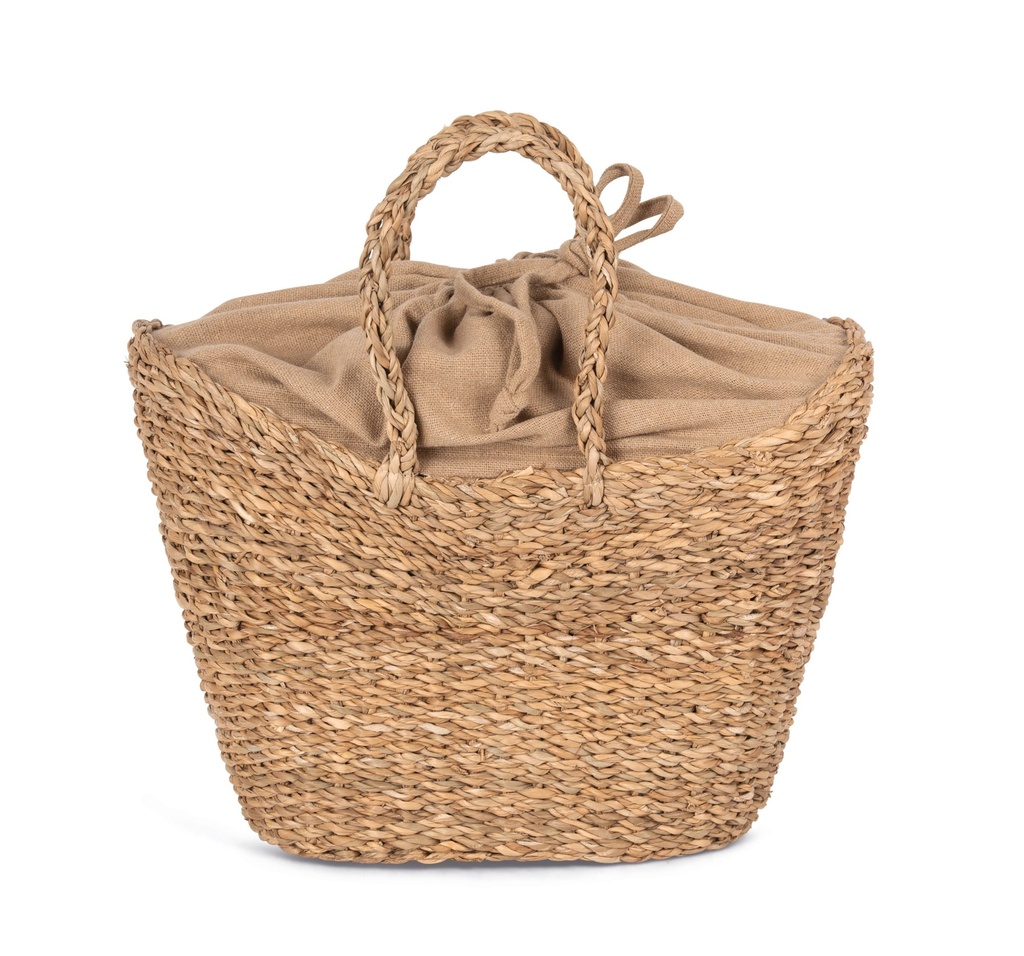 Sac panier demi-lune en jonc de mer (KINS137)