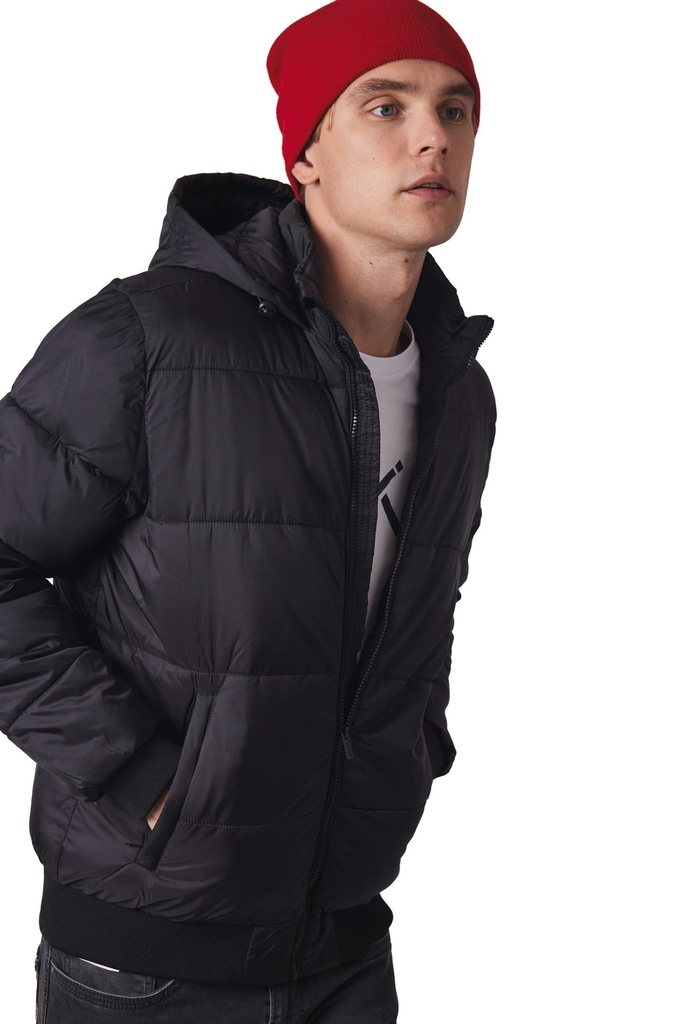 [KP518-Black-One size] Bonnet doublure polaire (KP518) (Black)