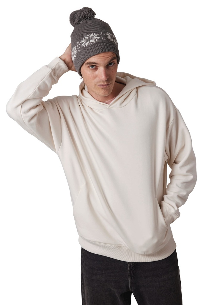 Bonnet de Noël tricoté motif étoiles (KP540)