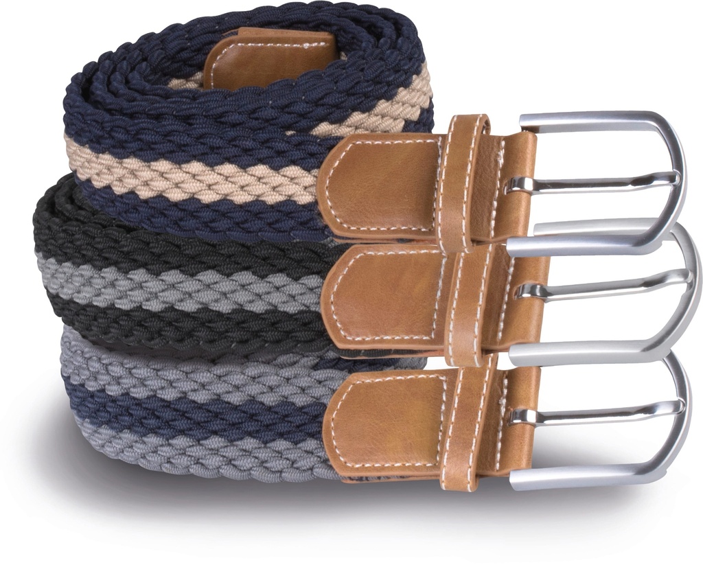 [KP805-Black-One size] Ceinture tressée élastiquée (KP805) (Black)