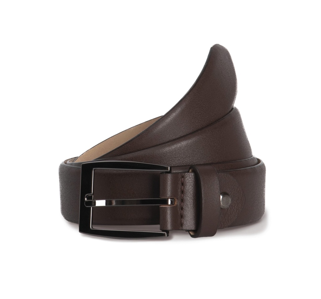 [KP816-Black-M/l] Ceinture classique à bord arrondi réglable (KP816) (Black, M/l)