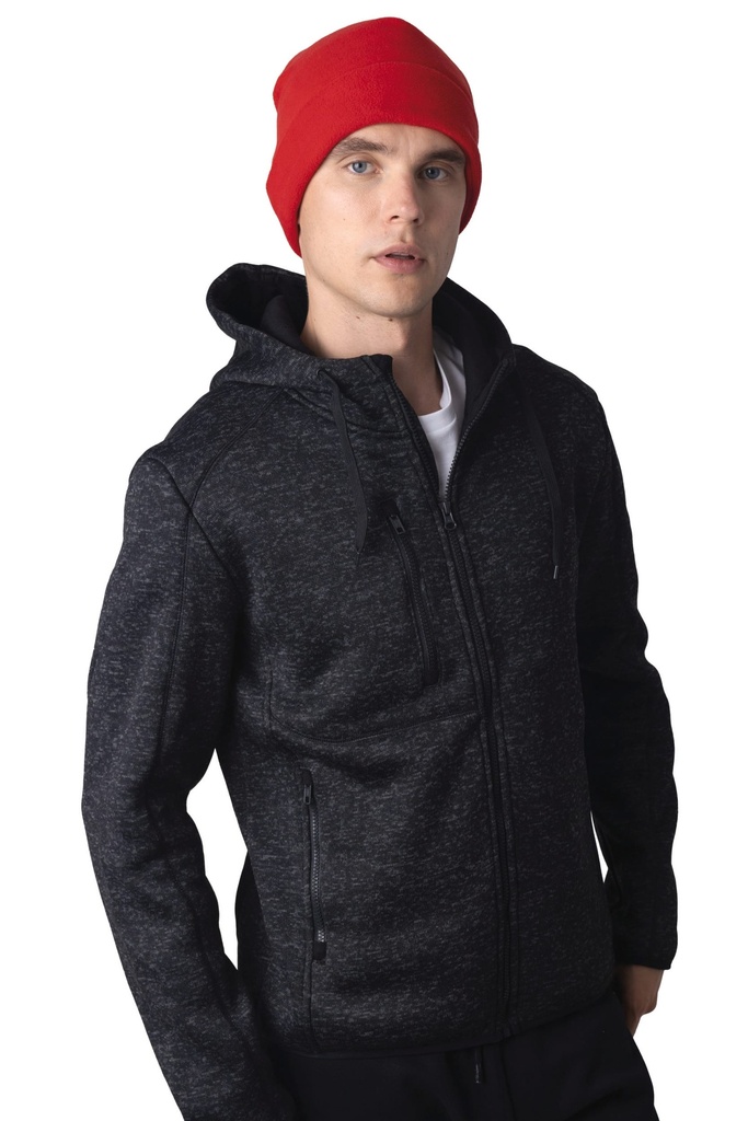 [KP879-Black-One size] Bonnet polaire (KP879) (Black)