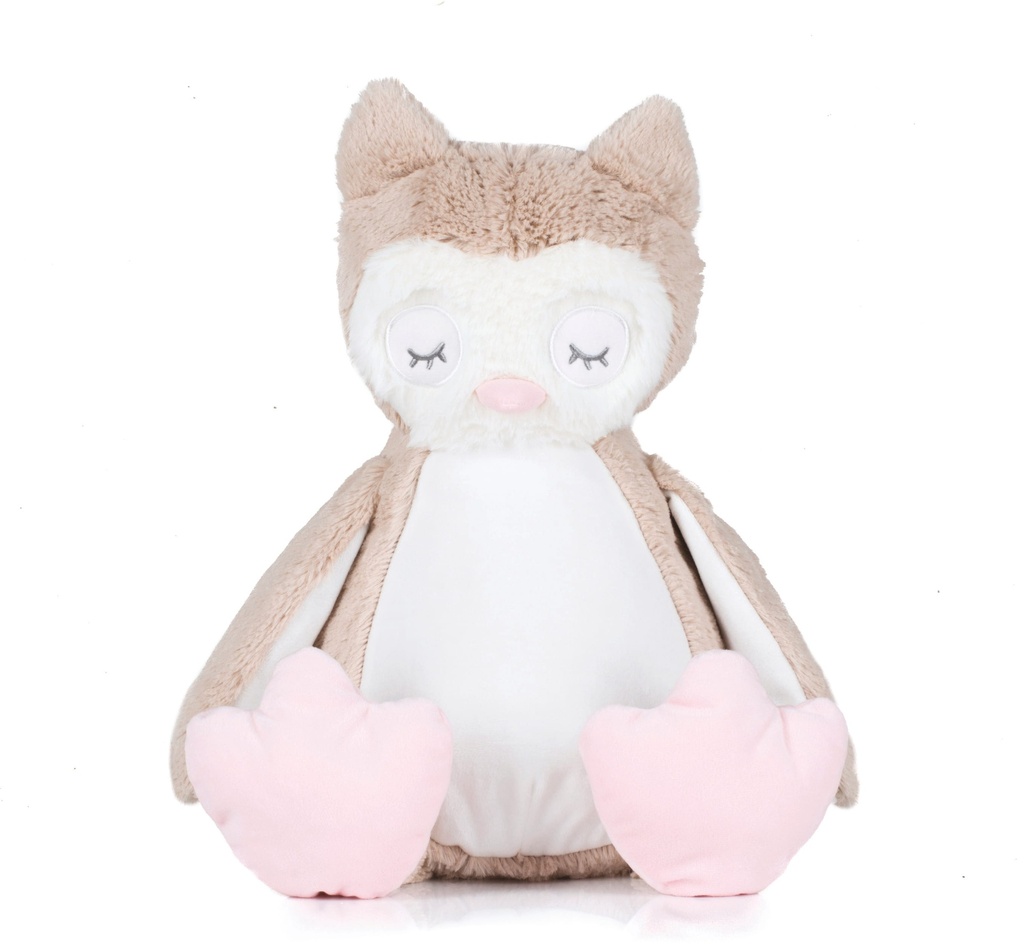 [MM054-Light brown-One size] Peluche zippée Chouette (MM054)