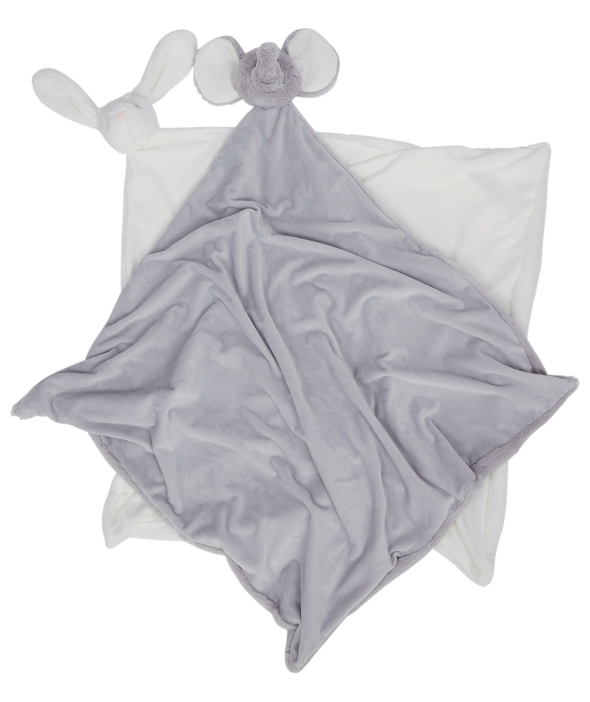 [MM751-Grey elephant-One size] Doudou plat animaux (MM751) (Grey elephant)