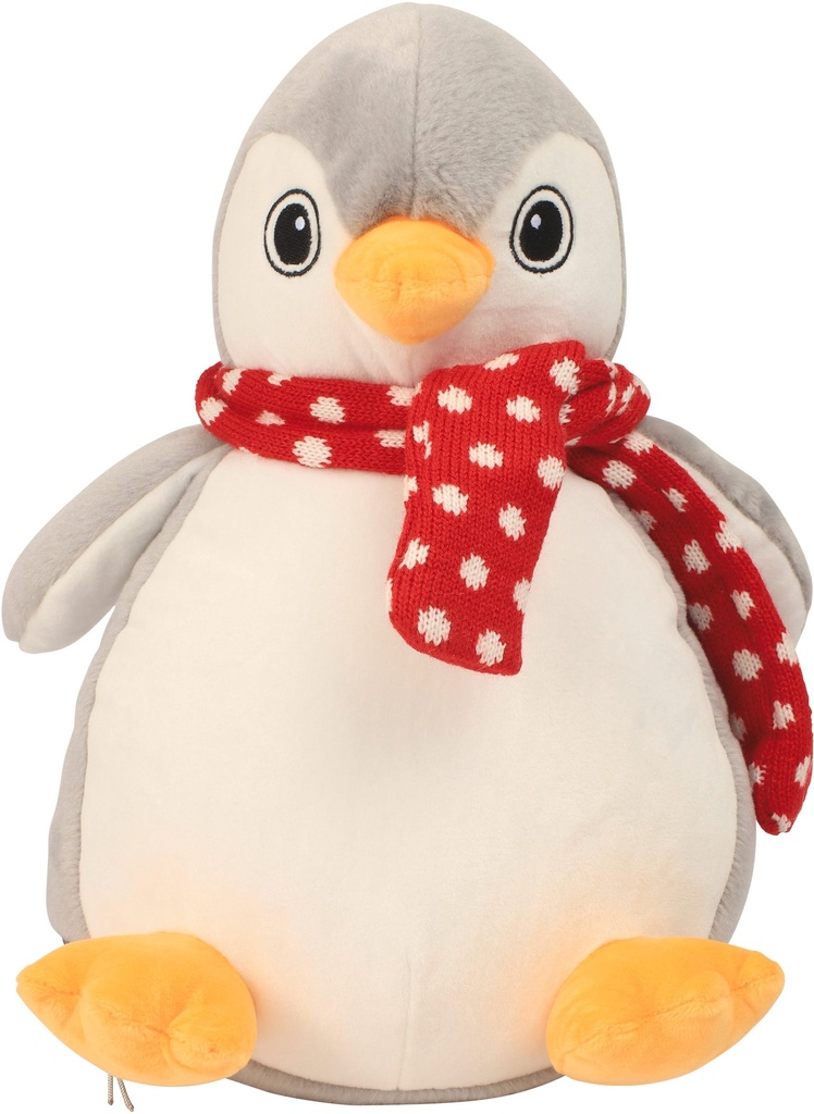 [MM566-Grey / white-One size] Peluche zippée Manchot (MM566)