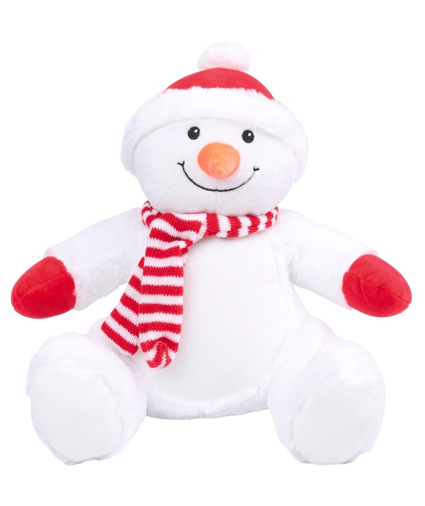 [MM567-White-One size] Peluche zippée bonhomme de neige (MM567)