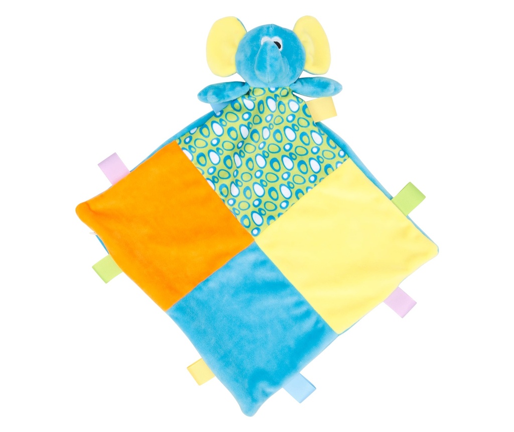 Doudou plat multicolore éléphant (MM701)