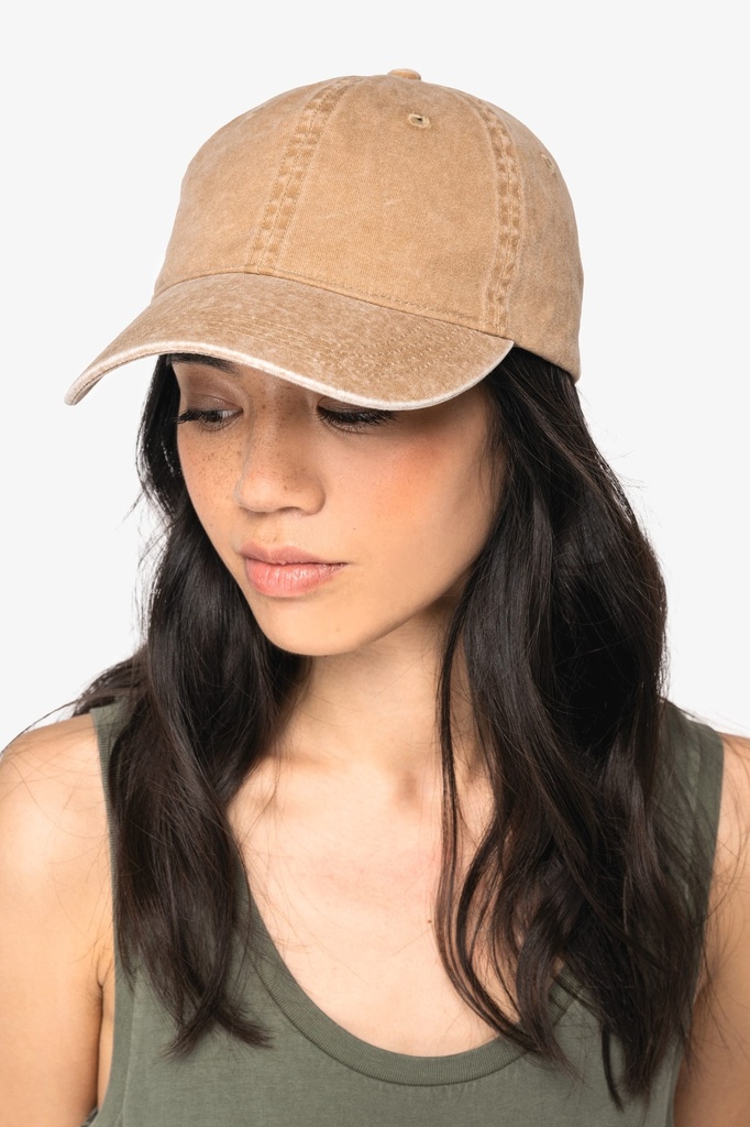[NS040-Washed black-One size] Casquette écoresponsable délavée unisexe (NS040) (Washed black)