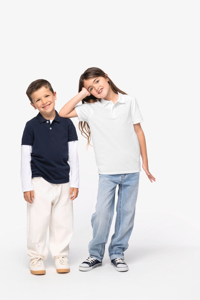 [NS209-Black-4/6 ans] Polo écoresponsable maille piquée enfant (NS209) (Black, 4/6 ans)
