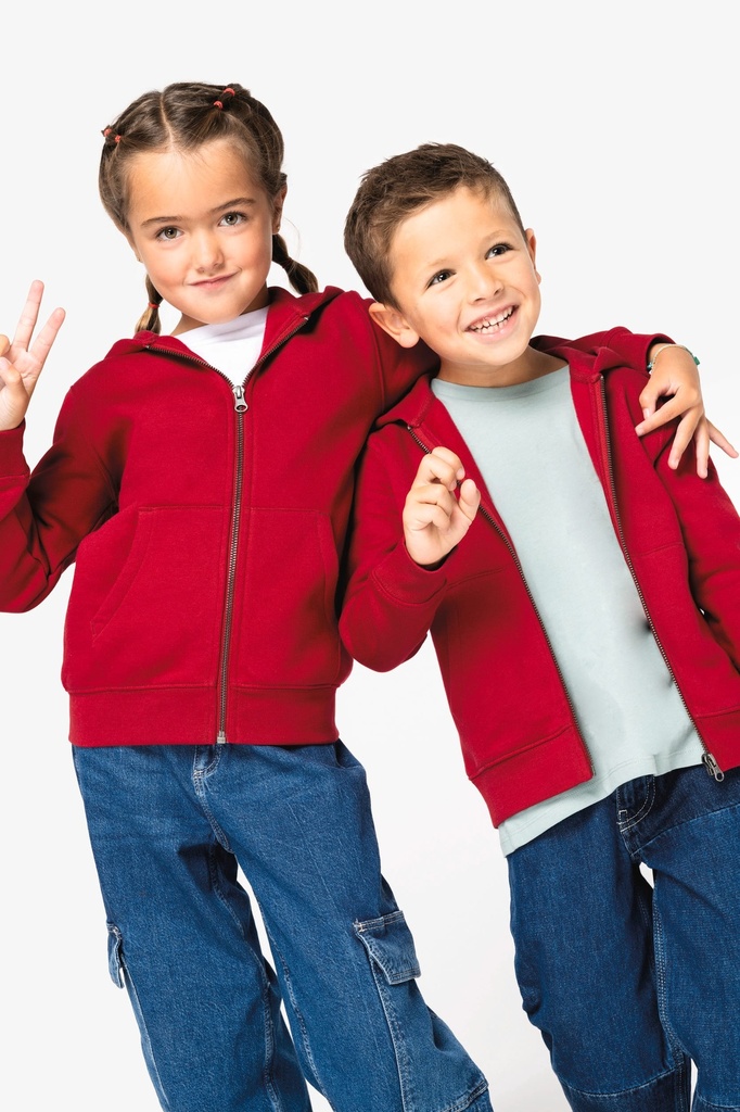 Sweat-shirt écoresponsable zippé à capuche enfant (NS405)