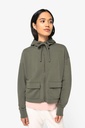 Sweat-shirt écoresponsable zippé à capuche French Terry femme (NS409)