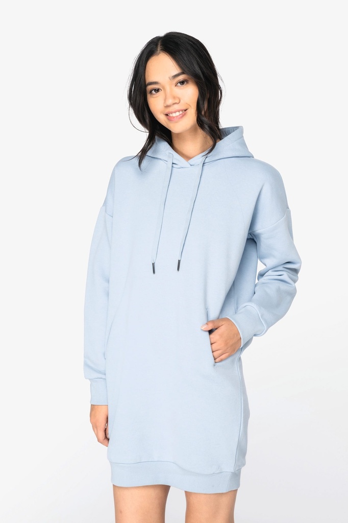 [NS5005-Black-S] Robe sweat-shirt écoresponsable à capuche femme (NS5005) (Black, S)
