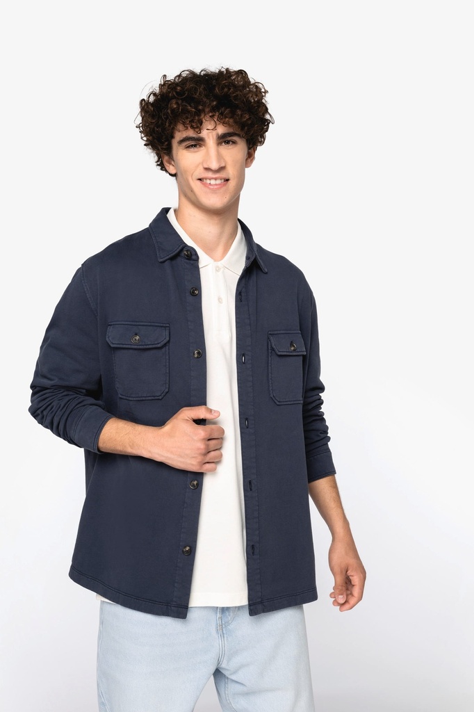 Surchemise écoresponsable délavée en molleton gratté homme (NS521)