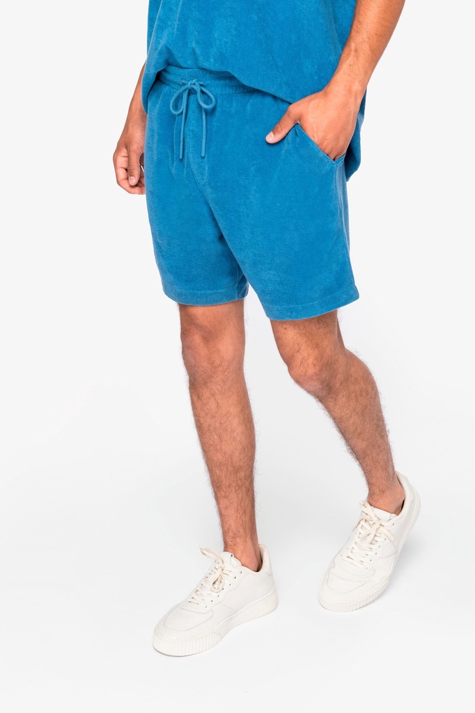 [NS727-Navy blue-S] Short écoresponsable en éponge homme (NS727) (Navy blue, S)