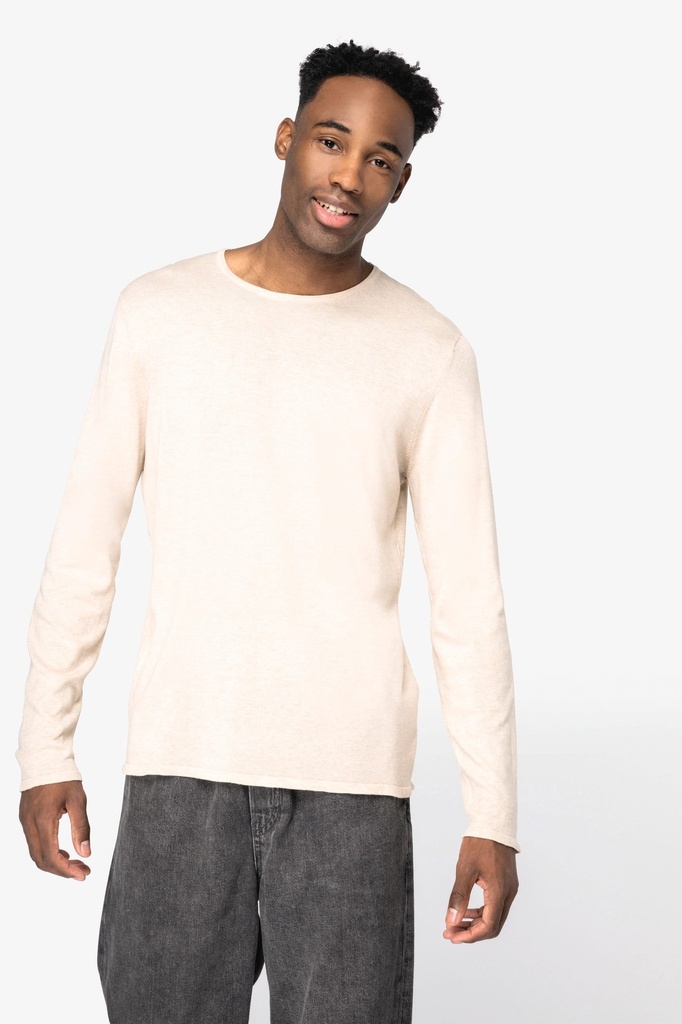[NS905-Navy blue-S] Pull écoresponsable à col rond en lyocell homme (NS905) (Navy blue, S)