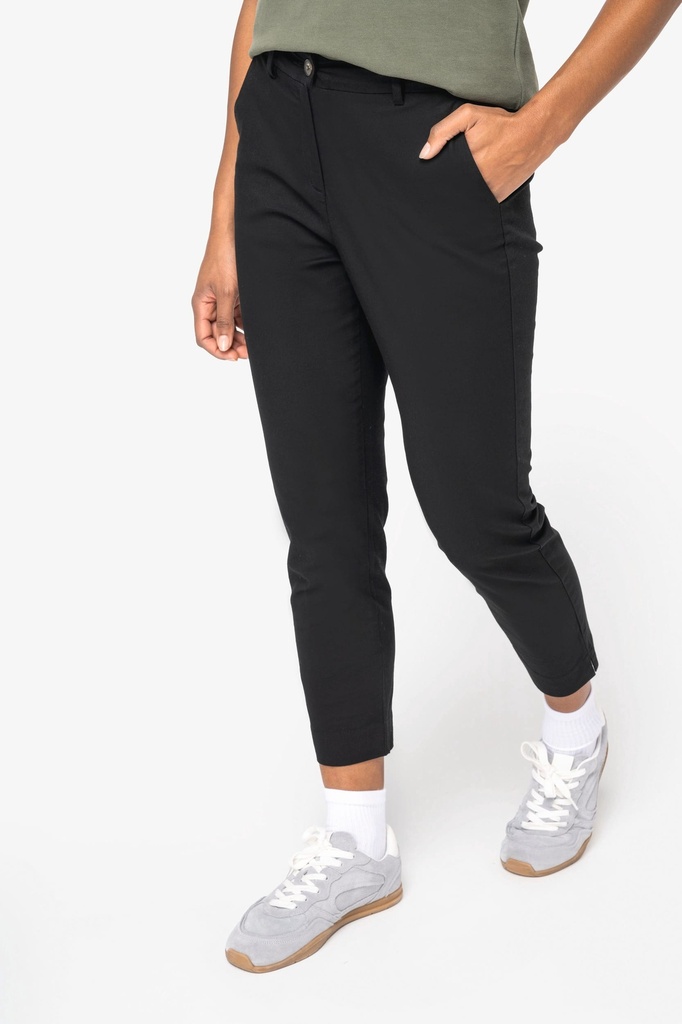 [NS737-Black-34 fr] Pantalon chino 7/8 écoresponsable femme (NS737) (Black, 34 fr)