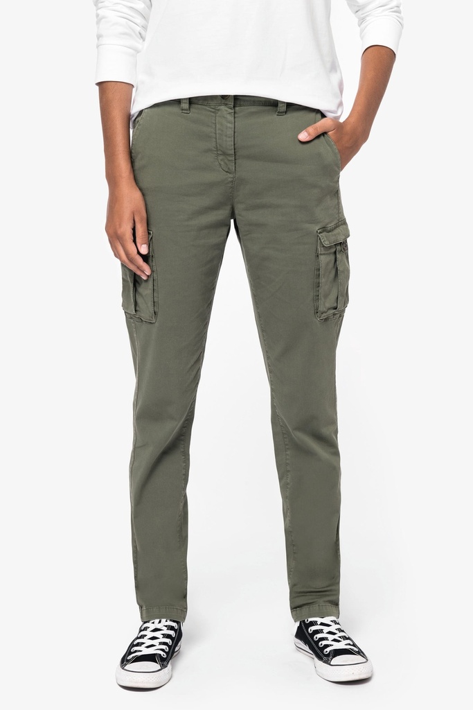 [NS741-Washed black-34 fr] Pantalon cargo écoresponsable délavé femme (NS741) (Washed black, 34 fr)