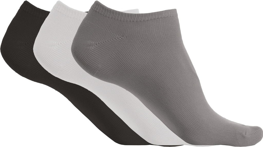 [PA033-Storm grey / white / black-39/42 eu] Socquettes microfibre unisexe - pack de 3 paires (PA033) (39/42 eu)