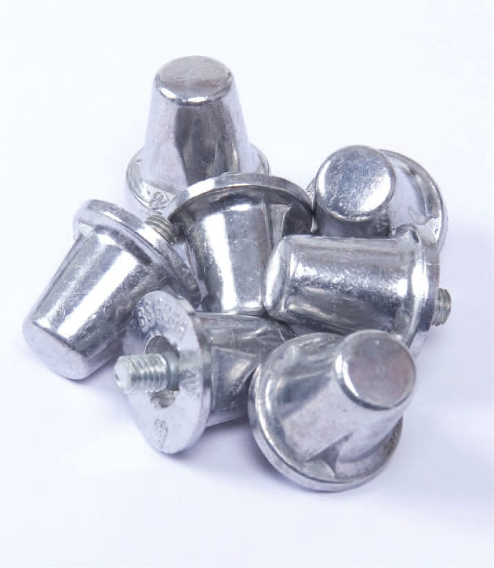 [PA066-Silver-13 mm] Pack de 100 crampons alu coniques (PA066) (13 mm)
