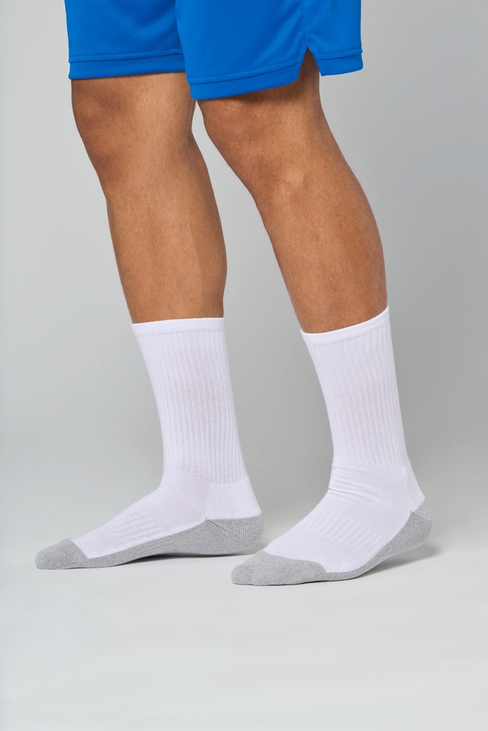 [PA093-White-39/42 eu] Chaussettes basket-ball unisexe (PA093) (39/42 eu)