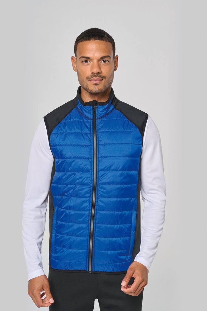 [PA235-Black-S] Veste sport bi-matière sans manches unisexe (PA235) (Black, S)