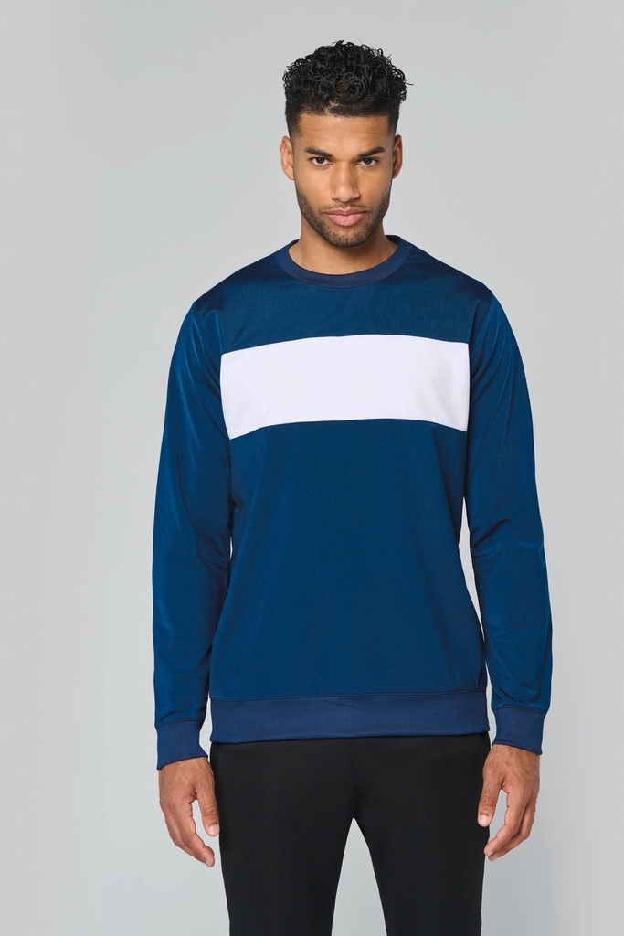 [PA373-Sporty navy / white-S] Sweat-shirt polyester (PA373) (Sporty navy / white, S)