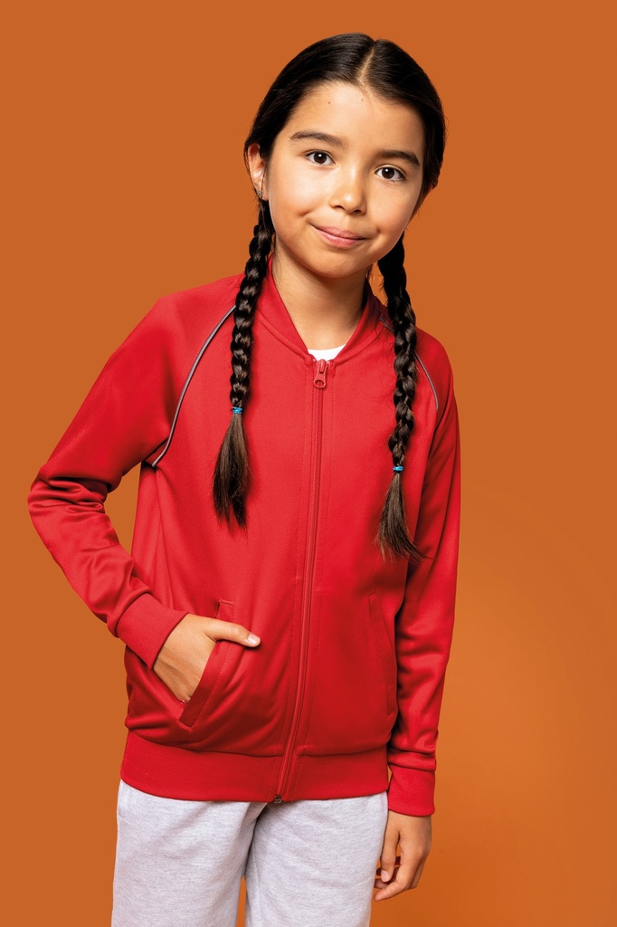 Veste de survêtement zippée avec liseré enfant (PA385)