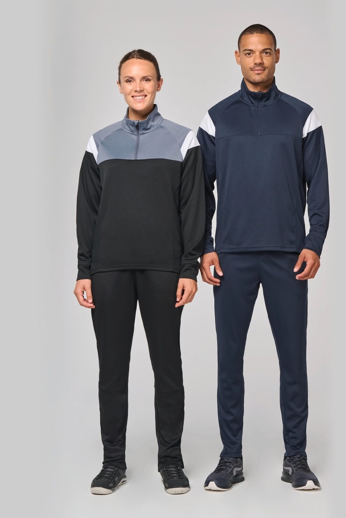 Sweat d'entrainement 1/4 zip unisexe (PA387)
