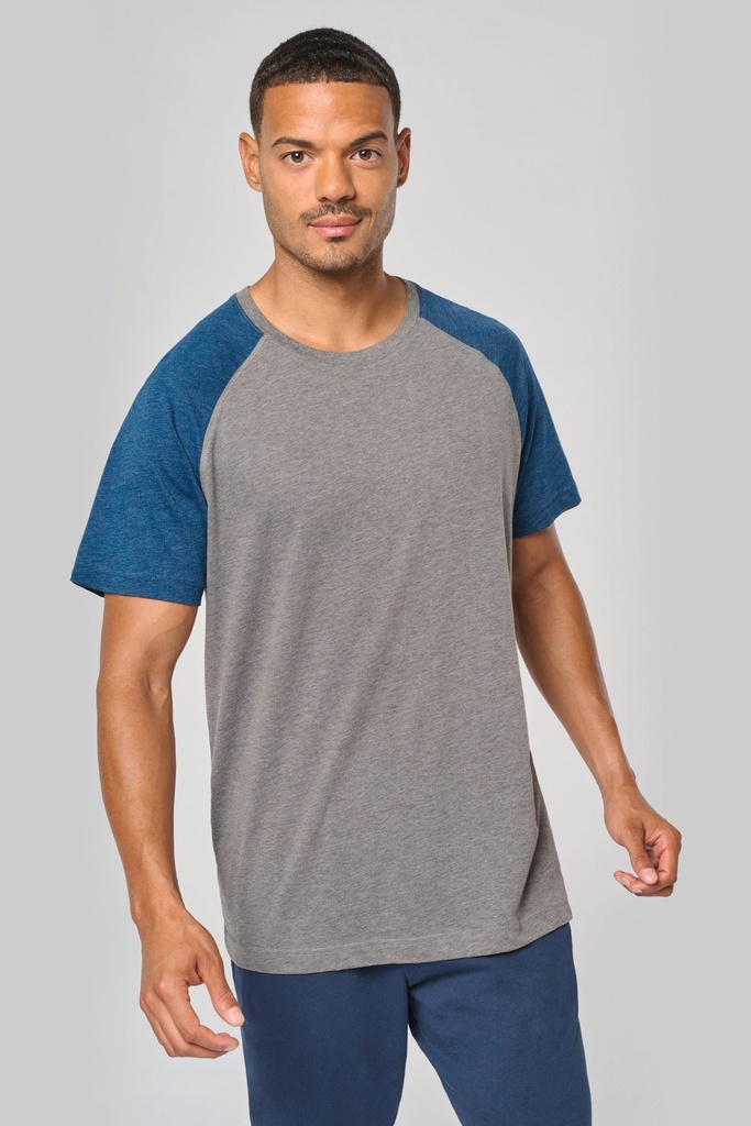 T-shirt triblend bicolore sport manches courtes unisexe (PA4010)
