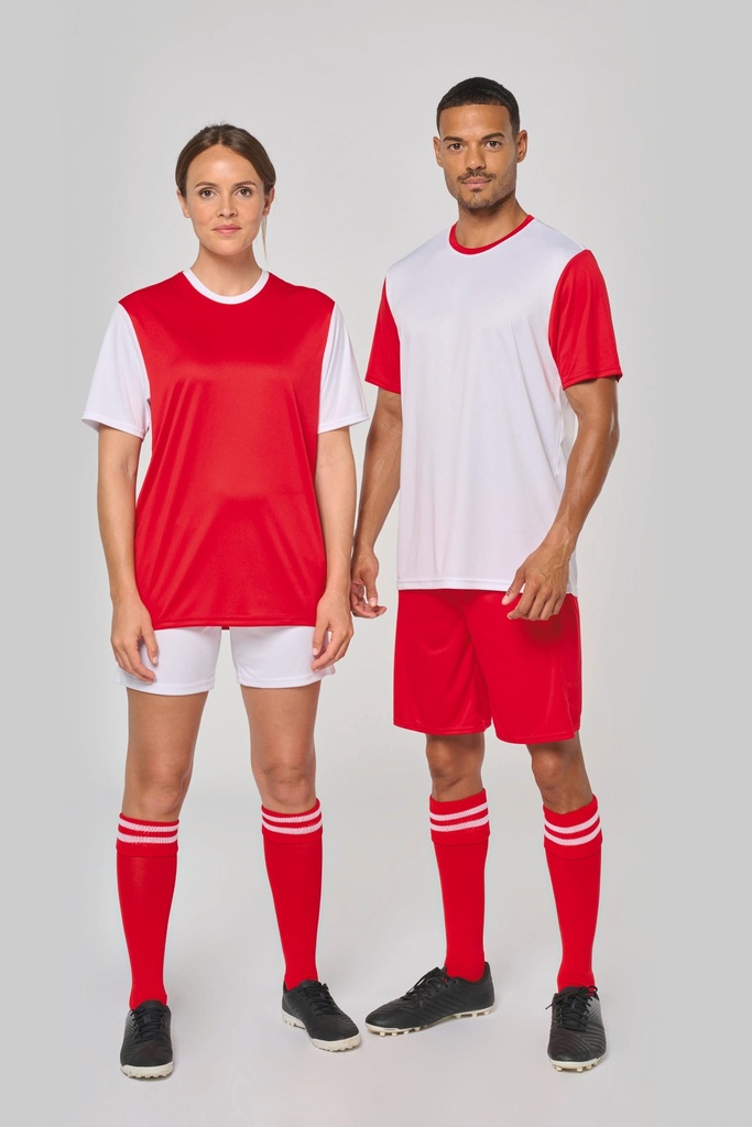 Maillot manches courtes bicolore unisexe (PA4023)