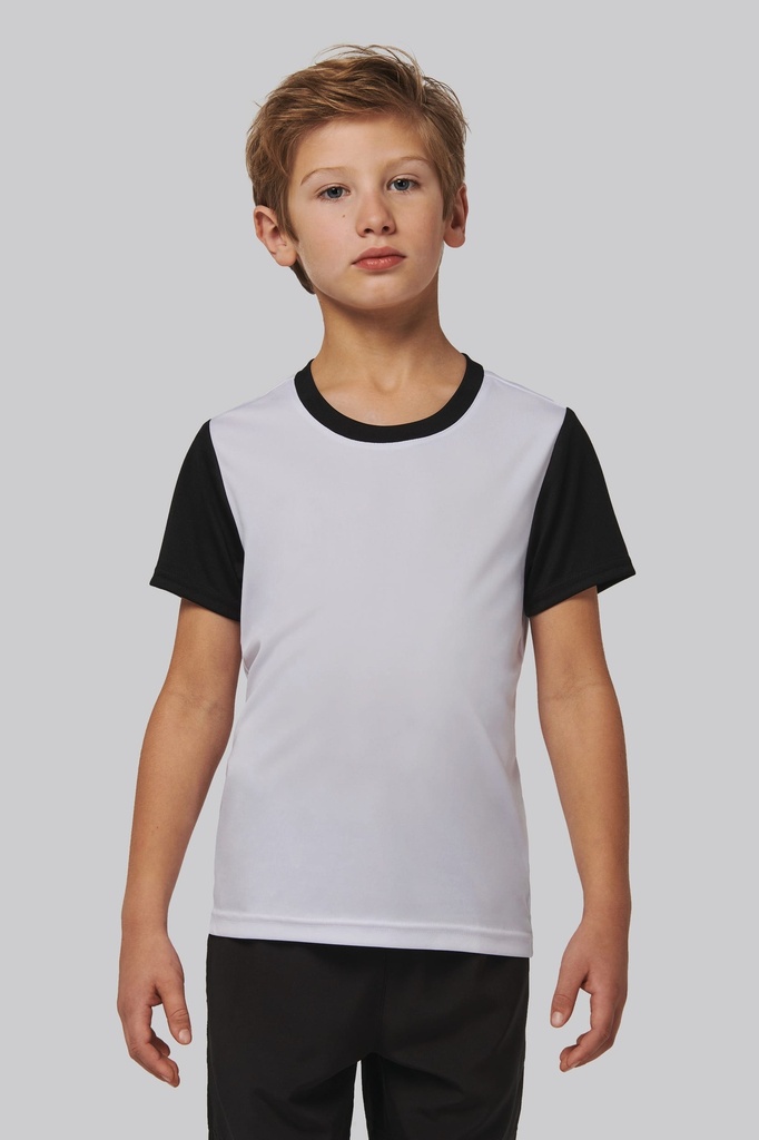 Maillot manches courtes bicolore enfant (PA4024)