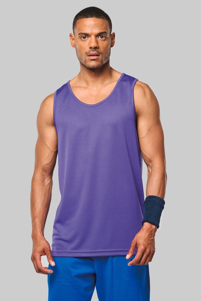 [PA441-Orange-S] Débardeur de sport homme (PA441) (Orange, S)