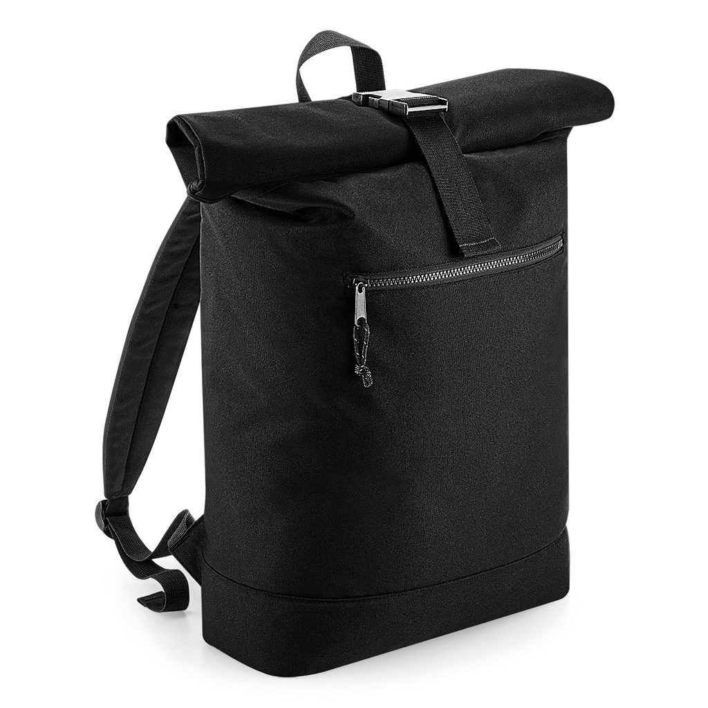 [BG286-Black-One size] Sac à dos Roll-Top recyclé (BG286)