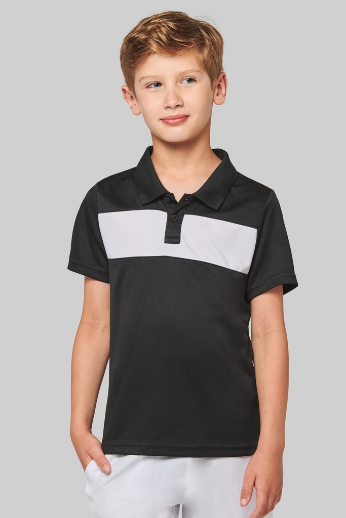 [PA494-White / black-4/6 ans] Polo manches courtes enfant (PA494) (White / black, 4/6 ans)