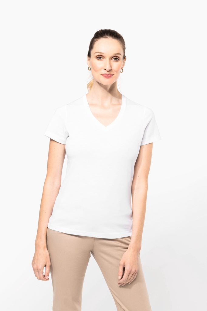 T-shirt Supima® col V manches courtes femme (PK305)