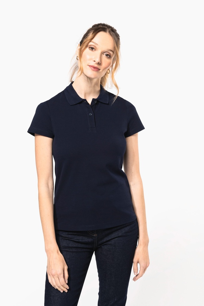 [PK201-Black-S] Polo Supima® manches courtes femme (PK201) (Black, S)