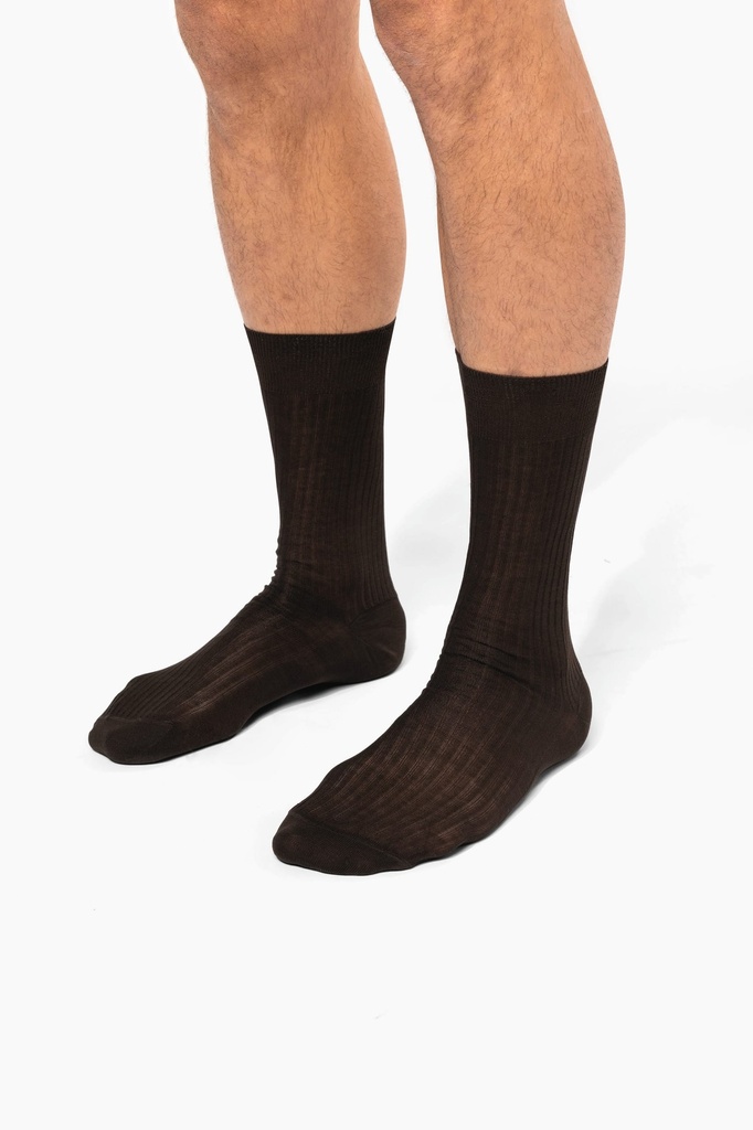 Chaussettes coton rib 4x2 fil d'Écosse homme (PK801)