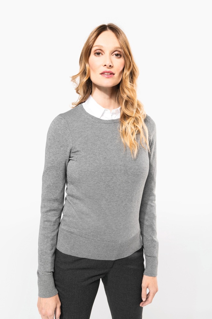 Pull Supima® col rond  femme (PK901)
