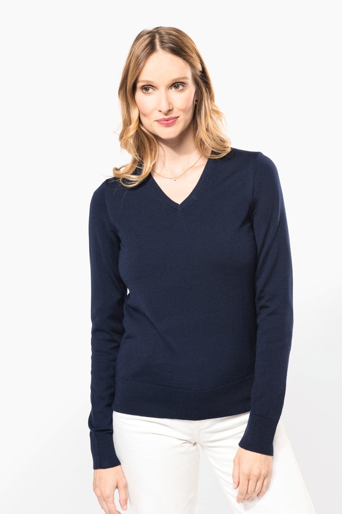 Pull Mérinos col V femme (PK911)