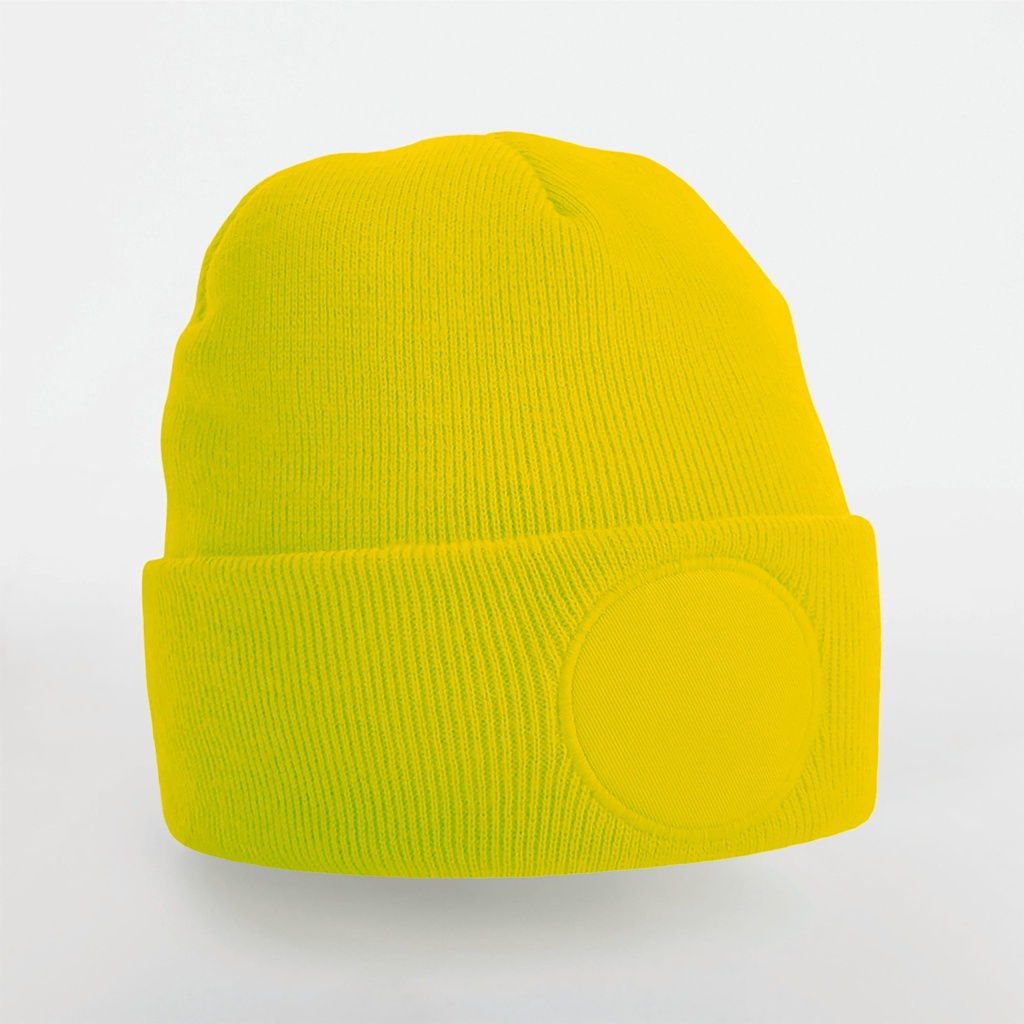 [B446-Fluorescent yellow-One size] Bonnet à patch rond (B446)