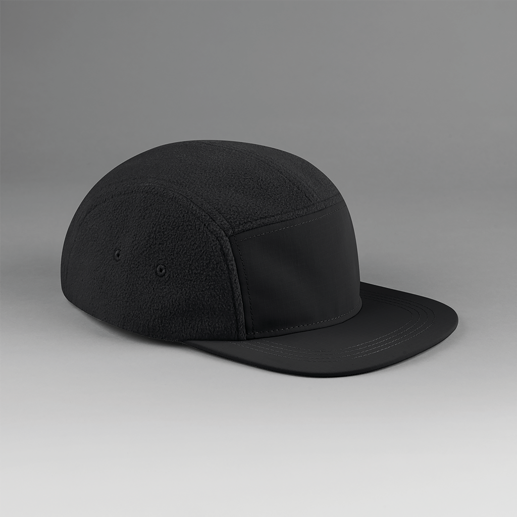 [B220R-Black-One size] Casquette campeur d'extérieur en polaire recyclée (B220R) (Black)