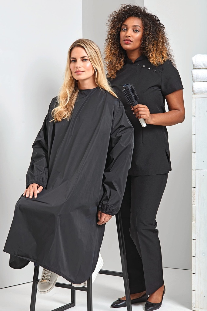 [PR117-Black-One size] Robe de salon imperméable manches longues (PR117)