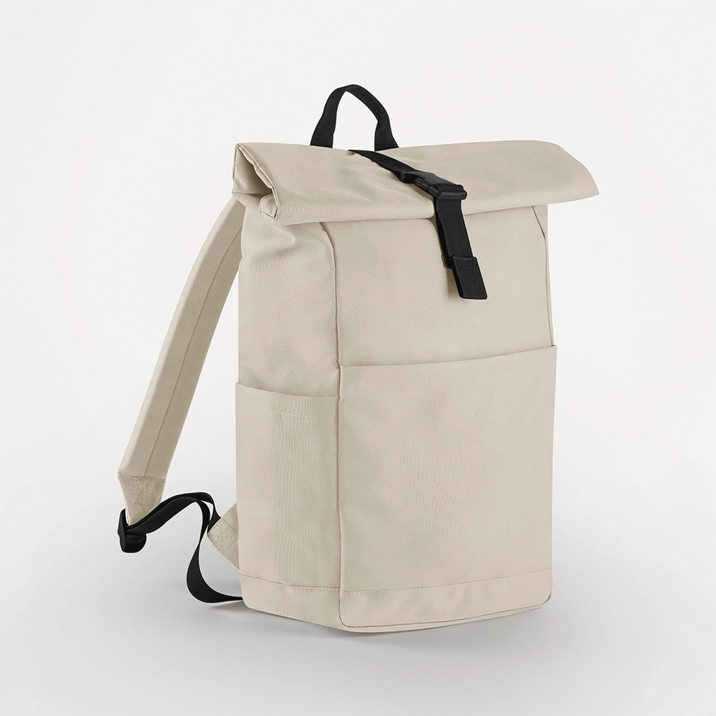 [BG186-Black-One size] Sac à dos Roll Top recyclé (BG186) (Black)