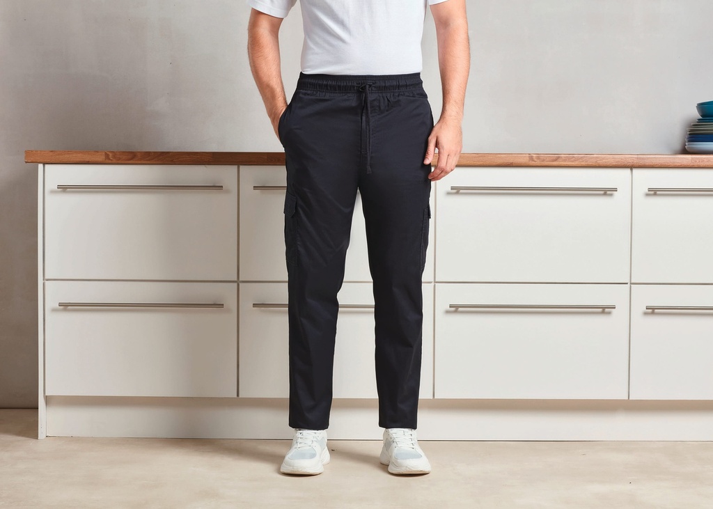 [PR555-Black-S] Pantalon de chef "Essential" (PR555) (S)