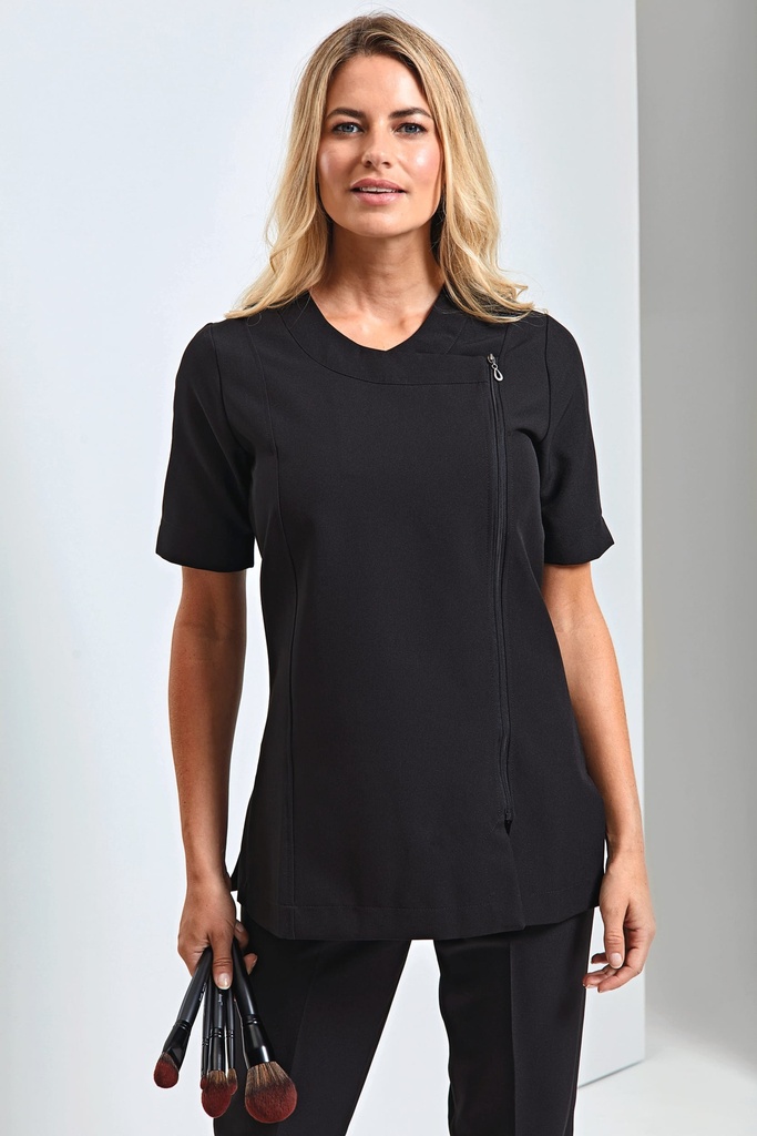[PR686-Black/black-10 uk] Tunique zippée "Camellia" (PR686) (10 uk)